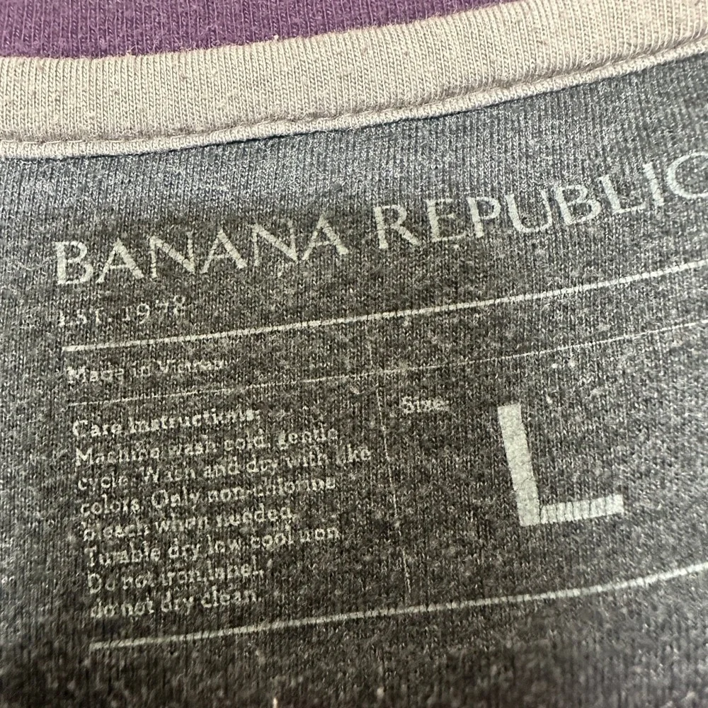 Banana Republic Mens Purple Long Sleeve Crew Neck Cotton Blend Sweater L‎